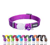Red Dingo Plain Cat Collar, 12 mm, Neck Size 20 - 32 cm, Classic Purple