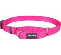 Red Dingo Plain Hot Pink Martingale Dog Collar (20mm x 32-47cm