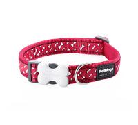 Red Dingo Bucklebone Dog Collar Design, Flying Bones Red, Large 25mm
