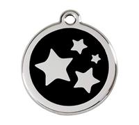 Red Dingo Star Enamel Dog Tag Black - Medium