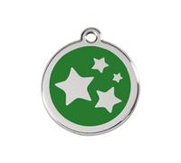 Red Dingo Star Enamel Dog Tag Green - Medium