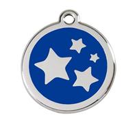 Red Dingo Star Enamel Dog Tag Navy Blue - Medium