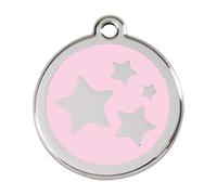 Red Dingo Star Enamel Dog Tag Pink - Medium