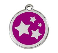 Red Dingo Star Enamel Dog Tag Purple - Medium