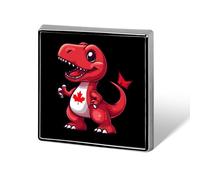 Red Dinosaur Canada Flag Brooch Pins for Men Women Square Badge Collar Lapel Pins for Dress Jacket Accessories