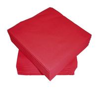 Red Disposable Napkins 40cm Linen Feel Luxury Airlaid Paper Pack of 50