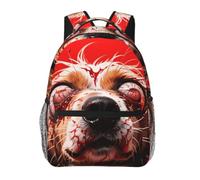 Red Dog Cute Backpack Waterproof Lightweight Casual Backpack One Size Daypack Travel Laptop Bag For Men Women