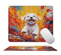 Red Dog Mouse Mat 20 x 15 cm Ultra Thin, with Stitched Edges Office Mouse Pad, Non-Slip Rubber Base, Waterproof & Washable, Home Desk Accessories, Aesthetic with Design Mousepad 200x150mm s0z-32