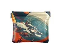 Red Dog Truck Faux Leather Christmas Coin Purse, Science Planet Spaceship, Pattern: