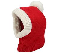 Red Dog Winter Hat Warm Knitted Woolen Yarn Pet Christmas Headgear for Small Medium Dogs (M)