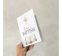 Red Door Inspirations Baby Baptism/Dedication Card Christian Greeting for First Christening or Special Occasion - Made in the USA! (Neutral Baby's Baptism)