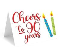 Red Door Inspirations Cheers to 90 Years 90th Birthday Card, Includes Single Card & Envelope