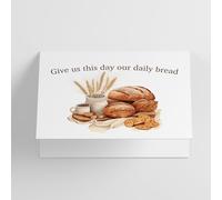 Red Door Inspirations Christian Sourdough Greeting Card - Give Us This Day Our Daily Bread, Faith Inspired Bread Lover Card, Scripture Encouragement Card 5x7 with Envelope