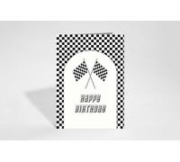 Red Door Inspirations Race Car Birthday Card, Racing to One, Two Fast, Vroom, 16th Birthday Card Boy - Made in the USA!