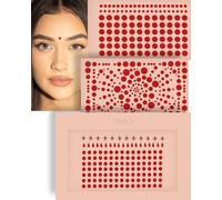 Red Dot Bindis by MERCY LONDON Crystal Indian Bindi Face Jewels Colorful Multi Packet