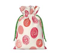 Red Dots Christmas Gift Bags With Drawstring, Reusable Gift Wrapping Bags For Xmas Holiday M Green Christmas Ribbon