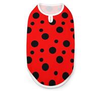Red Dots Ladybird Bug Polka Dot Print Dog Shirts Pet Cats T-Shirts Sleeveless Tank Top Breathable Vest Tee Shirt For Small Puppy S