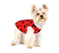 Red Dots Ladybird Bug Polka Dot Print Dogs Sleeveless Cotton T-Shirt Puppy Clothes Pet Cat Dog Tank Top Vest S