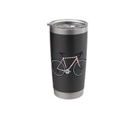 Red Dots White Frame Bicycle - Road Bike Stainless Steel Insulated Tumbler