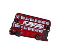 Red Double Bus Brooch Jewelry Souvenir Travel Enthusiasts Backpack Pin Accessory Bus Themed Backpack Pin
