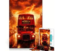 Red Double-Decker Bus 1000 Pieces Jigsaw Puzzles for Adults Mind Exercise Toy Relax Time Precision Cut Stylish Gift (38x26cm)
