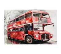 Red Double Decker London Bus Placemats, Set of 6 Table Mats for Dining Tables, 12×18 Inches Anti-Skid Heat Resistant Kitchen Table Place Mats