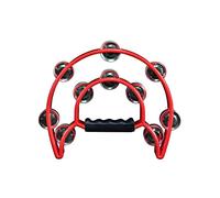 Red Double Row Cutaway Tambourine