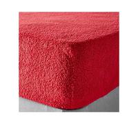 (Red, Double) Super Soft Teddy Bear Fur Sherpa Cuddly Fleece Fitted Sheet Bedding Bed Linen