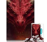 Red Dragon 1000 Piece Jigsaw Puzzles,Challenging To Complete But Fun And Humorous with Matching Poster And Trivia Sheet 38x26cm