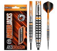 RED DRAGON Darts - Amberjack 14 Series 27g Steel Tip Dart Set with Dart Flights and Dart Shafts (Stems)