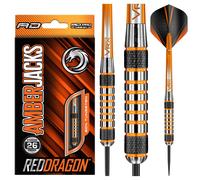 RED DRAGON Darts - Amberjack 7 Series 26g Steel Tip Dart Set with Dart Flights and Dart Shafts (Stems)