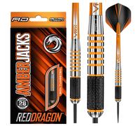 Red Dragon Amberjack 9 Darts | 90% Tungsten | Classic Design | Red Dragon Steel Tip Darts 28g | Red Dragon Darts