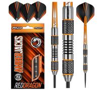 RED DRAGON Amberjack 5: 24g Tungsten Darts Set with Darts Flights & Dart Stems (Shafts) - Professional 90% Tungsten Premium Darts Set - Available in 22g, 23g, 24g, 25g, 26g, 27g, 28g, 30g
