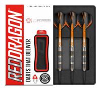 RED DRAGON Amberjack 5: 24g Tungsten Darts Set with Darts Flights & Dart Stems (Shafts) - Professional 90% Tungsten Premium Darts Set - Available in 22g, 23g, 24g, 25g, 26g, 27g, 28g, 30g