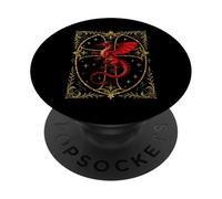 Red Dragon And Bold Black Cross PopSockets Adhesive PopGrip