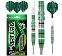RED DRAGON Artura Screamin' Green 26 Gram Premium Tungsten Darts Set with Flights and Stems