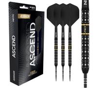 RED DRAGON Darts - Ascend Series - 24g Parallel Barrel - Steel Tip Dart Set - 90% Professional Tungsten Darts Set - Nitro Flite Integrated Flight/Shaft, Dart Flights & Stems