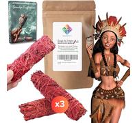 Red Dragon Blood Sage White Sage Burning Purification x3 Sticks + Practical Ebook (PDF) - Native American Sage Sticks to Purify Negative Energy