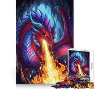 Red Dragon Breathing Fire in Cave 1000 Piece Jigsaw Puzzles for Adults Jigsaw Mind Play Home Pastime Clean Edge Lovely Present (50x75cm)