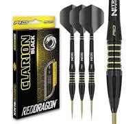 RED DRAGON Clarion Black 22g Tungsten Darts Set with Flights and Stems