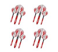 RED DRAGON Dart Flight and Medium Nitrotech Stems Combo, Set of 4, Red