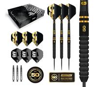RED DRAGON DARTS - 50 Year Anniversary Player Edition - Gian Van Veen 'The Giant' 21g - Professional Steel Tip 90% Tungsten Darts Set - Includes Dart Flights & Dart Stems (Shafts)