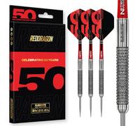 RED DRAGON DARTS - 50 Year Classics Collection - Element6-24g - 90% Tungsten Darts set - Professional Steel Tip Set - Includes Dart Flights & Dart Stems (Shafts)