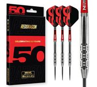 RED DRAGON DARTS - 50 Year Classics Collection - Hexoset 3-25g - 85% Tungsten Darts Set - Professional Steel Tip - Includes Dart Flights & Dart Stems (Shafts)