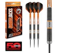 RED DRAGON Darts - Amberjack 18 Series 22g Steel Tip Dart Set with Dart Flights and Dart Shafts (Stems)