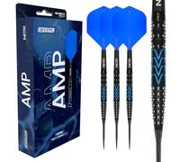 RED DRAGON Darts - AMP Series - 21g Tapered Barrel - Steel Tip Dart Set - 90% Professional Tungsten Darts Set - Nitro Flite Integrated Flight/Shaft, Dart Flights & Stems