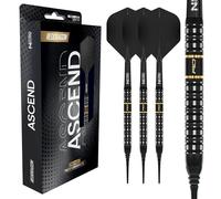 RED DRAGON Darts - Ascend Series - 18g Barrel/ 20g Full Weight Soft Tip Parallel Dart Set - 90% Professional Tungsten Darts Set - Nitro Flite Integrated Flight/Shaft, Dart Flights & Stems