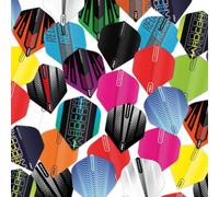 RED DRAGON Darts | Bargain Assorted Dart Flights | 25 Sets | Accessories | Various Designs and Colours | Darts Flights Set | Professional Dart Flight Sets | 75 Flights Total