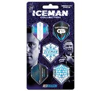 RED DRAGON Darts - Dart Flights 5 Sets Per Pack (15 in Total) Extra Thick 100 Micron - Standard Shape Dart Flights - Professional Darts Accessories (Iceman Multi-Pack)