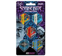 RED DRAGON Darts - Dart Flights 5 Sets Per Pack (15 in Total) Extra Thick 100 Micron - Standard Shape Dart Flights - Professional Darts Accessories (PW Red and Blue)